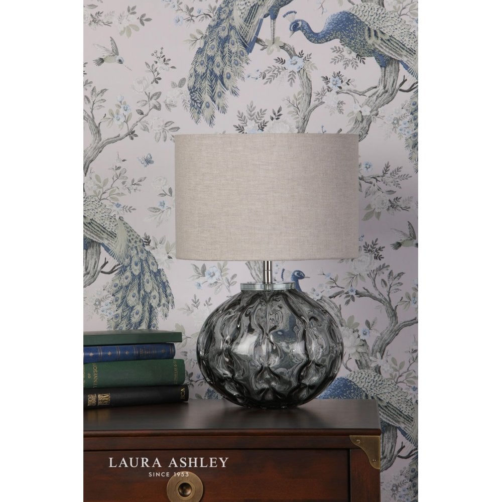Elderdale Table Lamp Smoked Glass & Polished Chrome C/W Shade