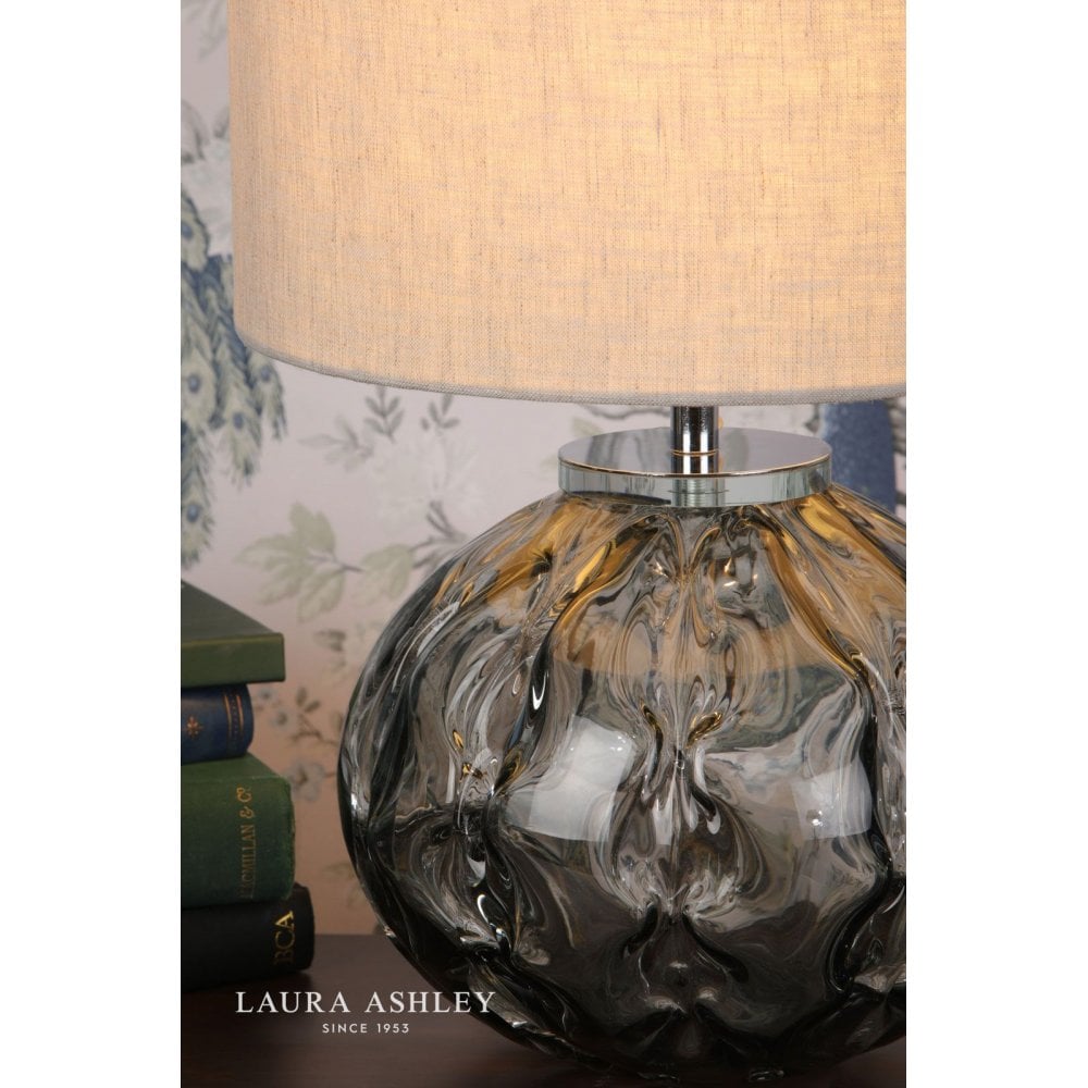 Elderdale Table Lamp Smoked Glass & Polished Chrome C/W Shade