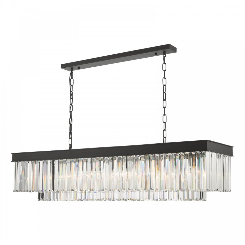Celeus 6 Light Crystal Bar Pendant in Anthracite