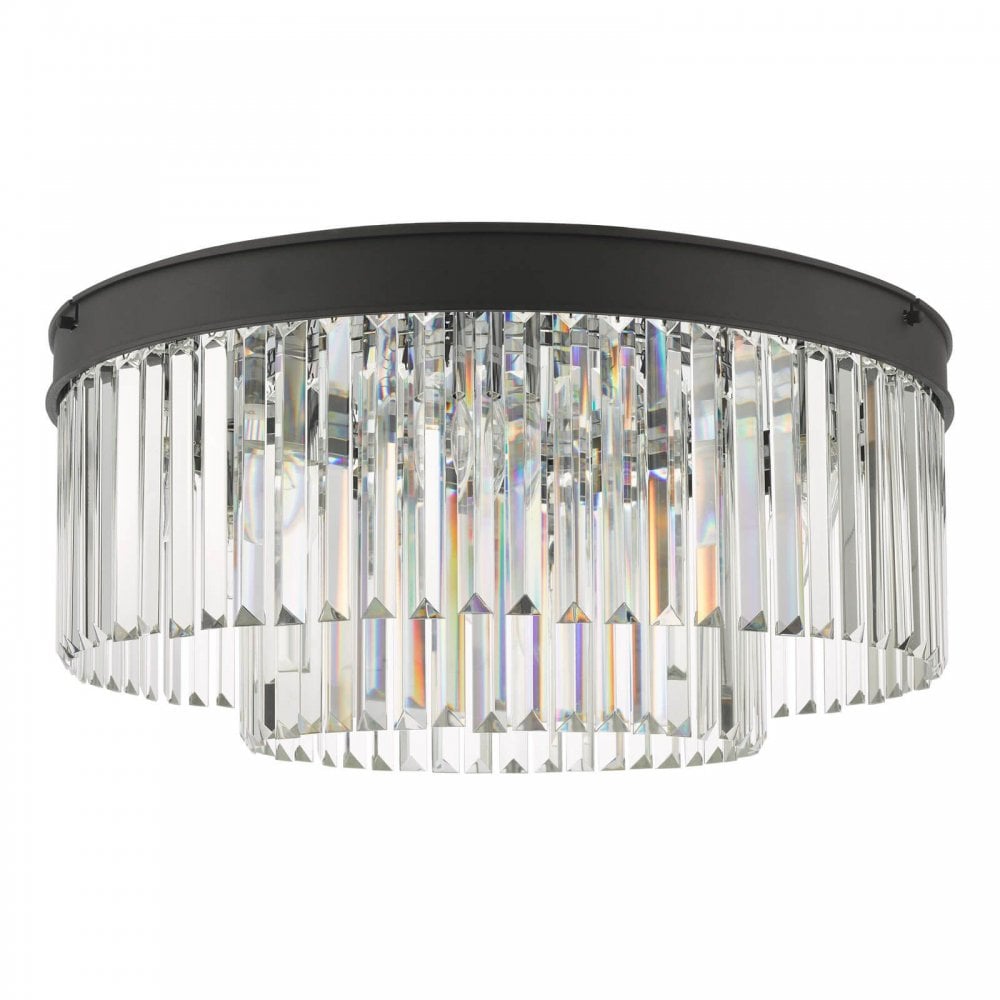 Celeus 6 Light Crystal Flush Fitting in Matt Anthracite