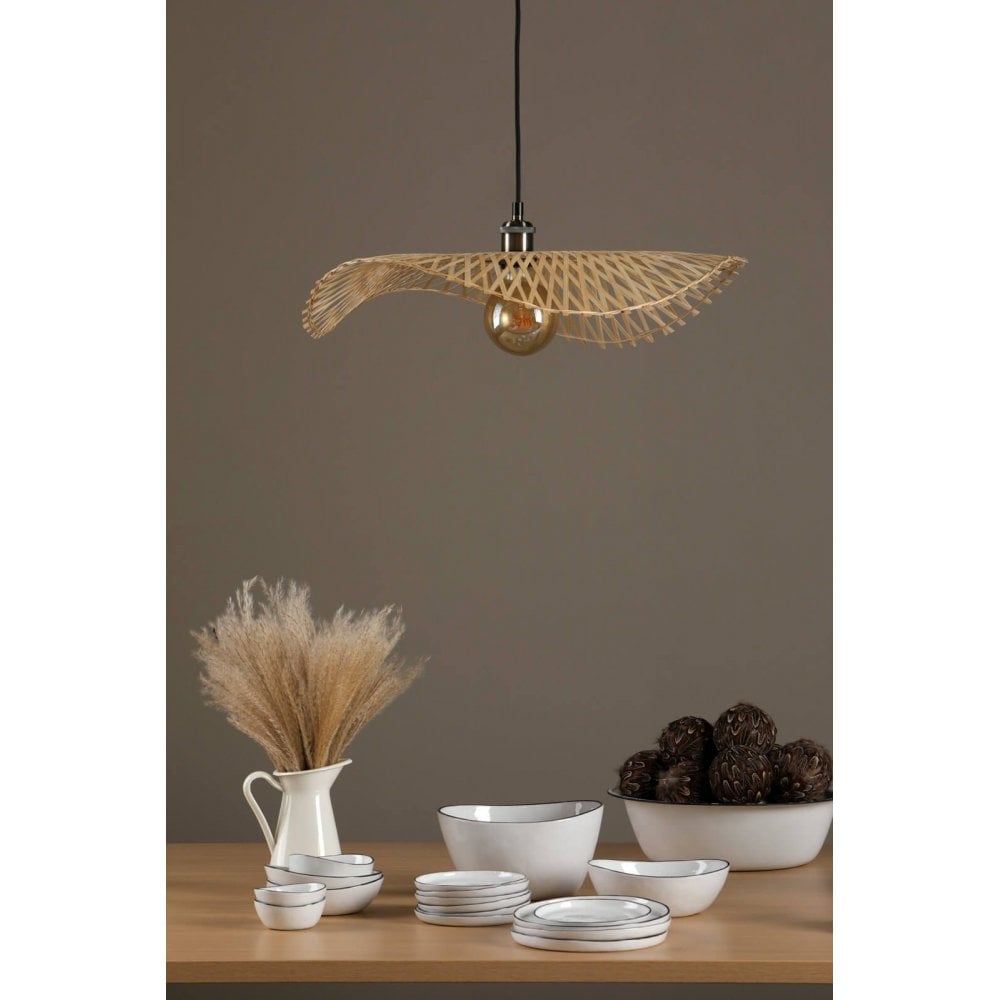 Deja Easy Fit Pendant Natural Rattan