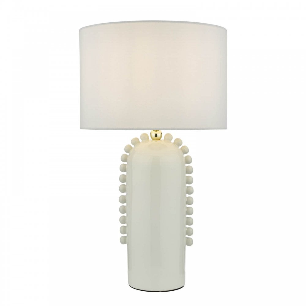 Dolce White Ceramic Table Lamp C/W Shade