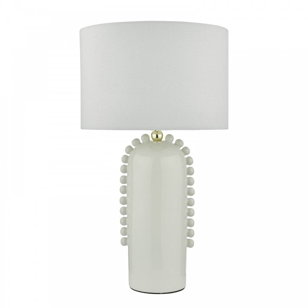 Dolce White Ceramic Table Lamp C/W Shade