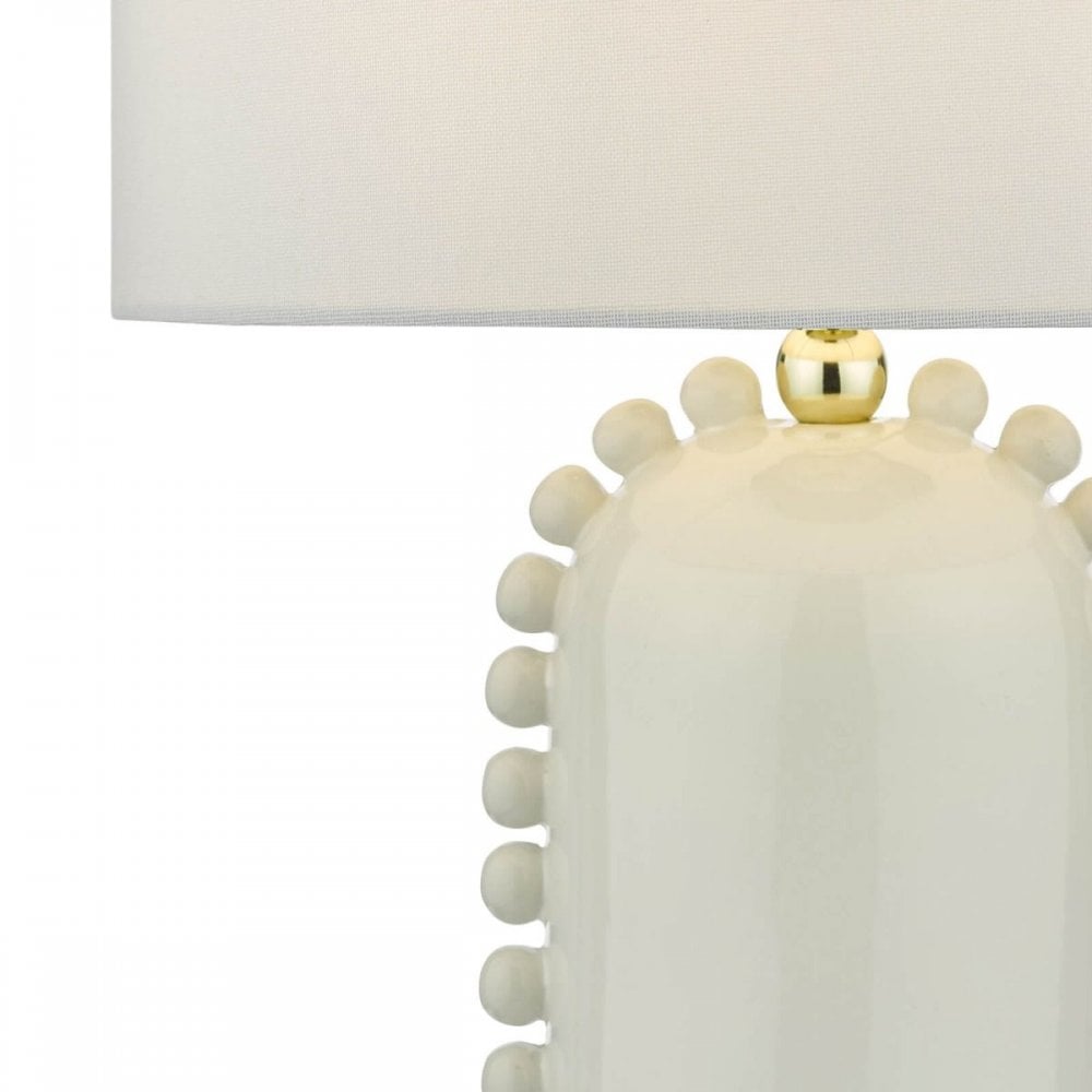 Dolce White Ceramic Table Lamp C/W Shade