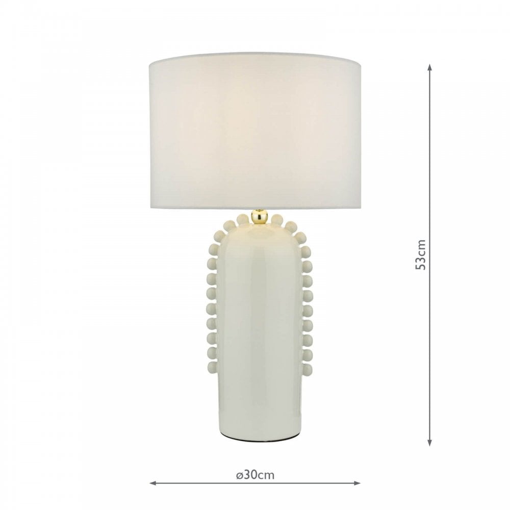 Dolce White Ceramic Table Lamp C/W Shade