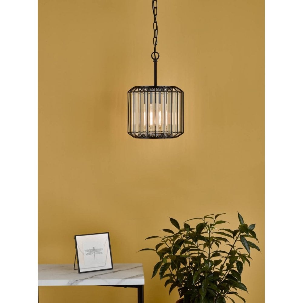 Naeva Single Satin Black Crystal Pendant