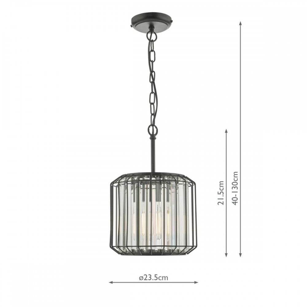 Naeva Single Satin Black Crystal Pendant
