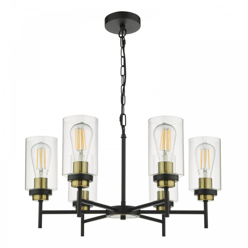 Abel 6 Light Pendant in Satin Black Finish