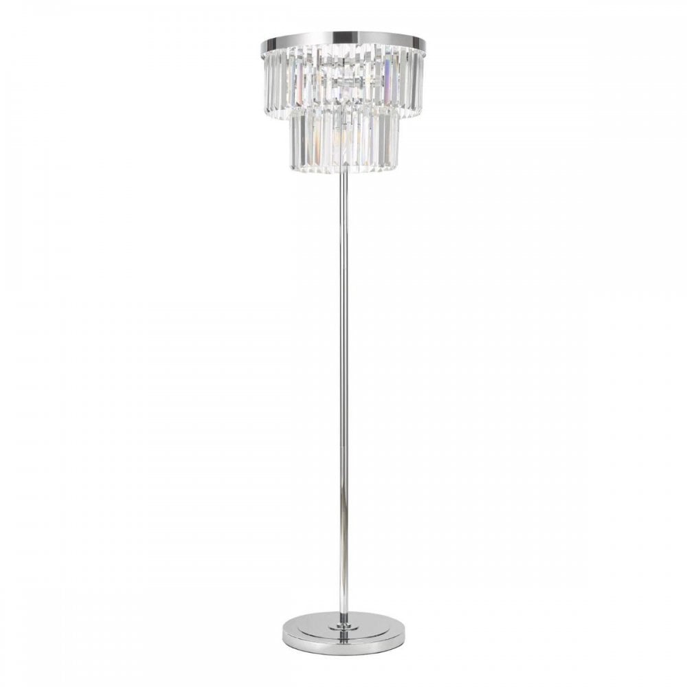 Angel 6 Light Crystal Floor Lamp in Polished Chrome Finish