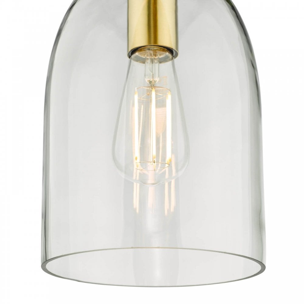 Archie Pendant in Satin Bronze & Clear Glass Finish