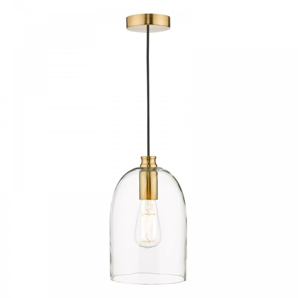 Archie Pendant in Satin Bronze & Clear Glass Finish