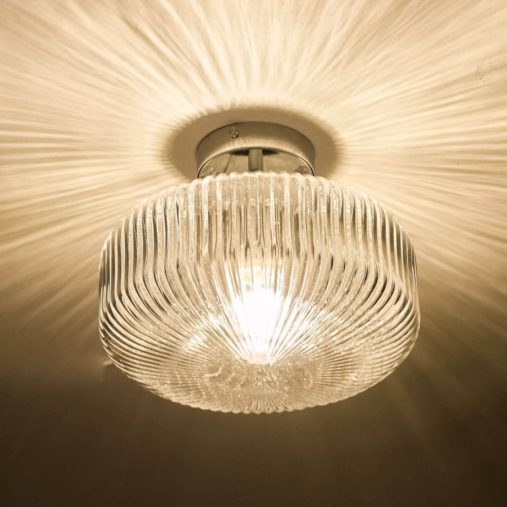 Riva Semi Flush Fitting in Polished Chrome IP44