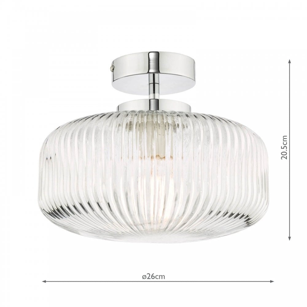 Riva Semi Flush Fitting in Polished Chrome IP44
