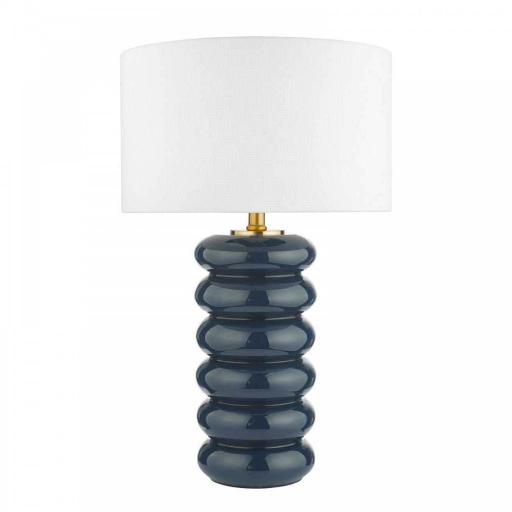 Niamh Blue Glass Table Lamp C/W Shade