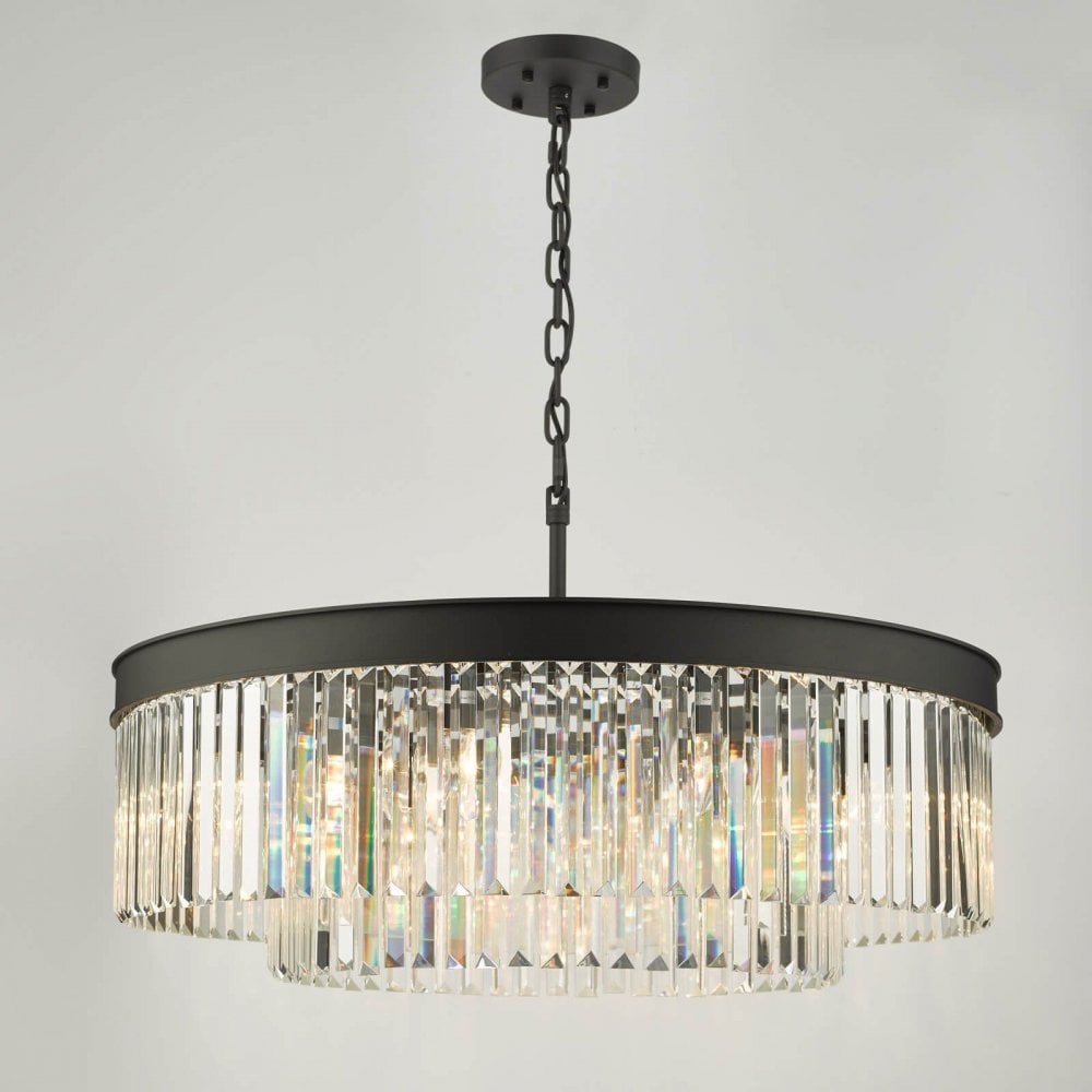 Celeus 8 Light Crystal Chandelier in Anthracite