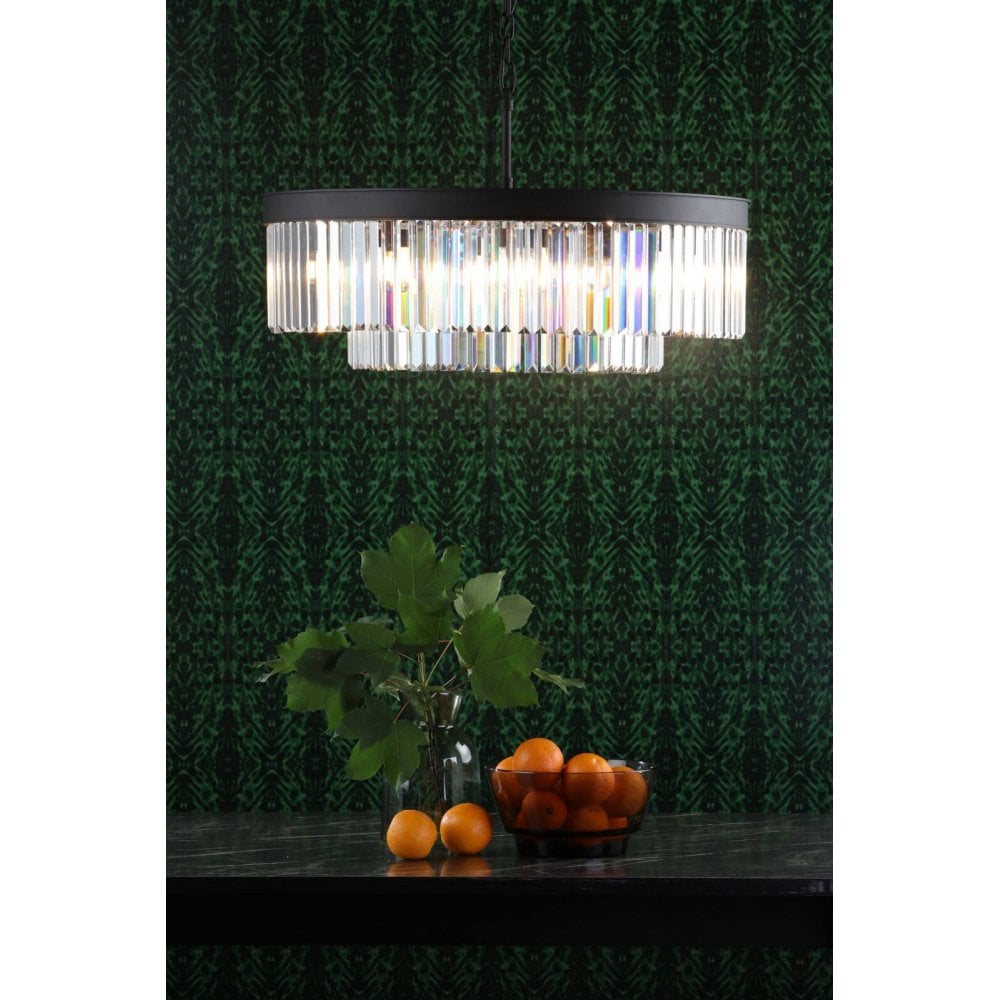 Celeus 8 Light Crystal Chandelier in Anthracite
