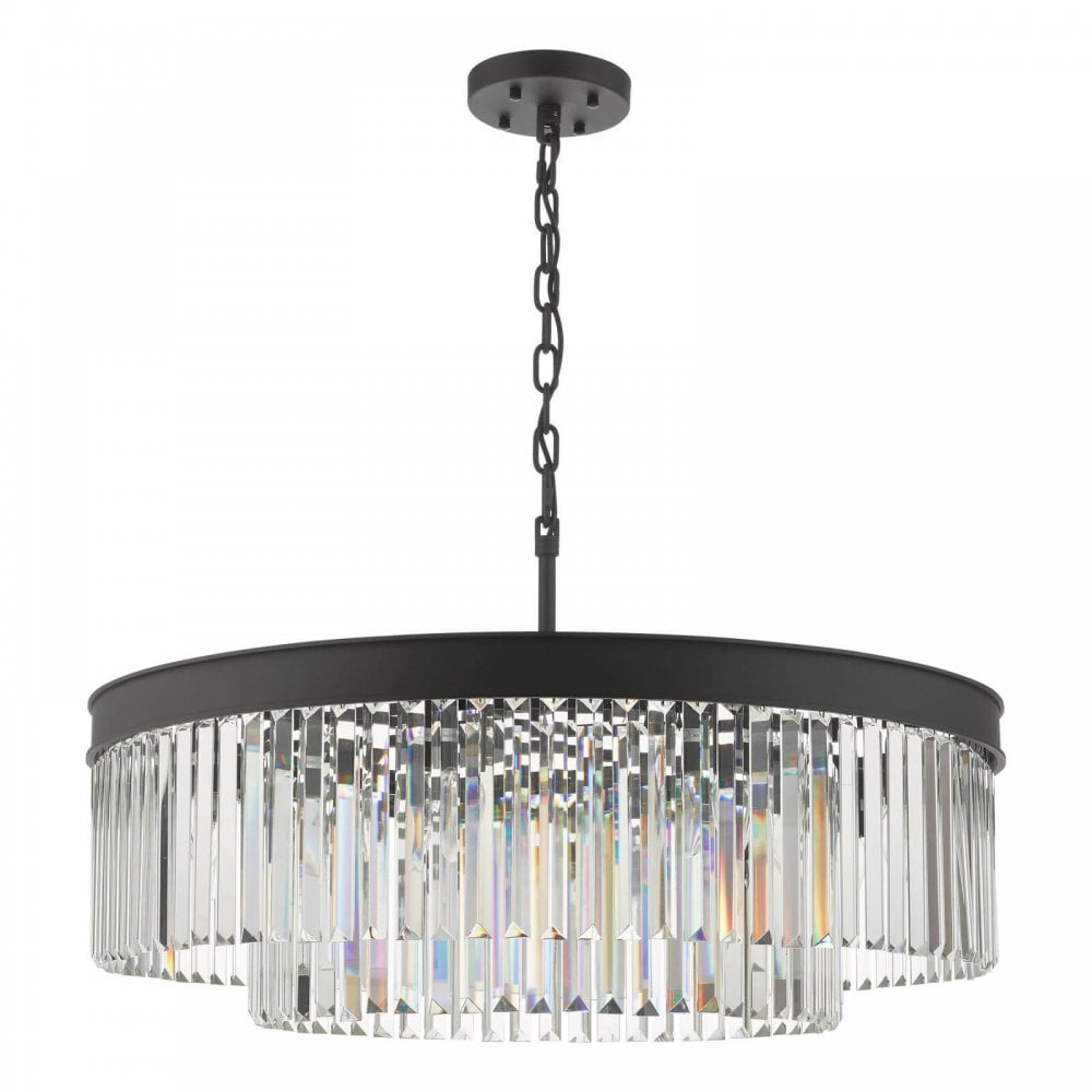 Celeus 8 Light Crystal Chandelier in Anthracite