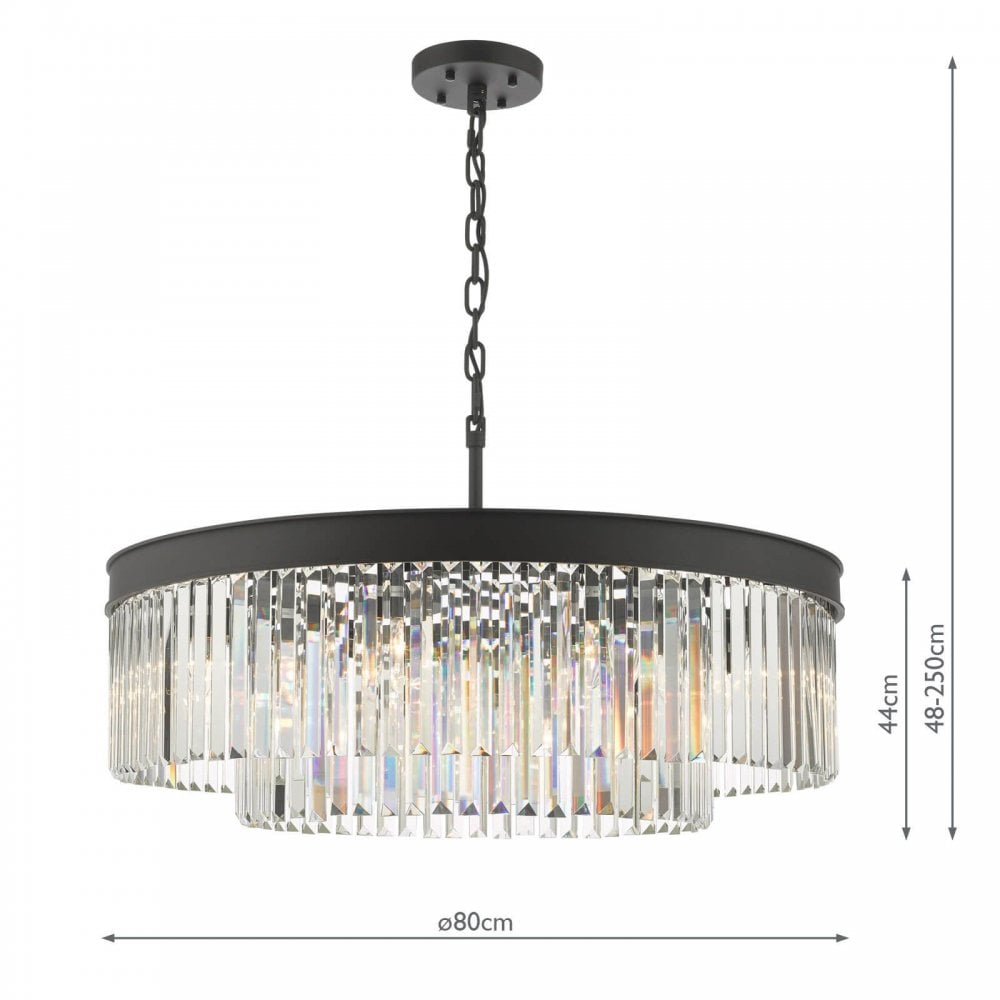 Celeus 8 Light Crystal Chandelier in Anthracite