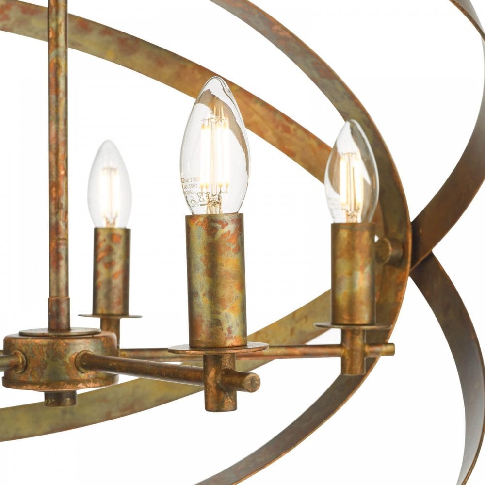 Nitya 5 Light Pendant in Mottled Copper Finish