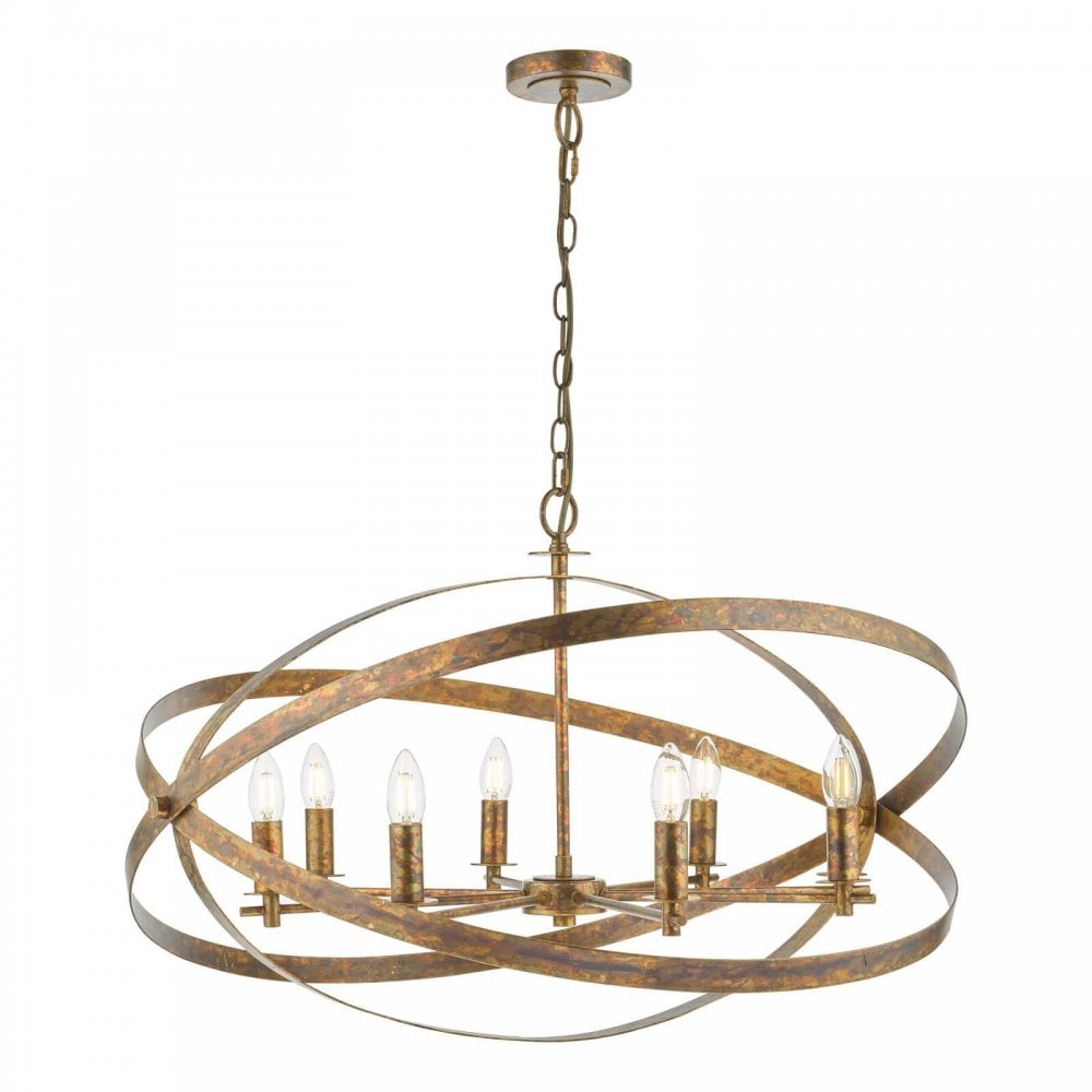 Nitya 8 Light Pendant in Mottled Copper Finish