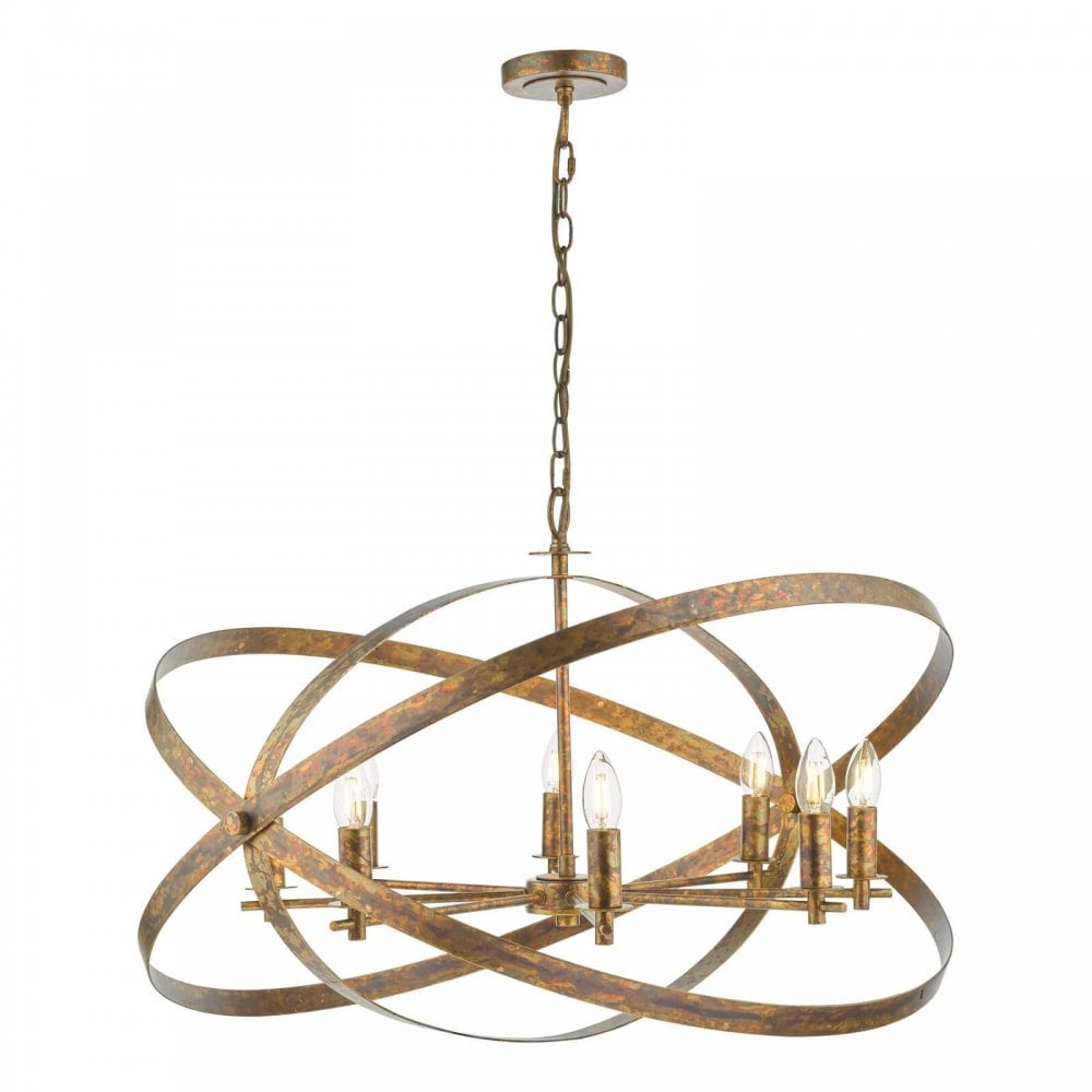 Nitya 8 Light Pendant in Mottled Copper Finish