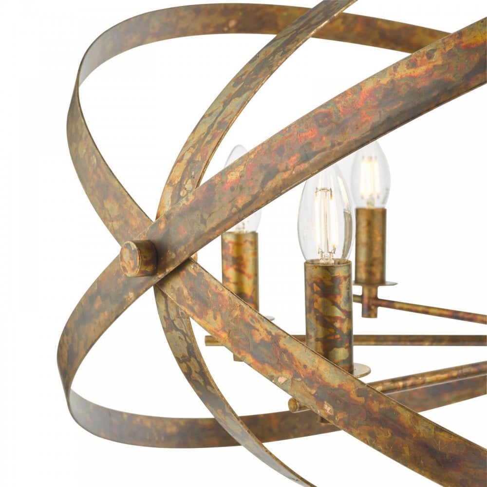 Nitya 8 Light Pendant in Mottled Copper Finish