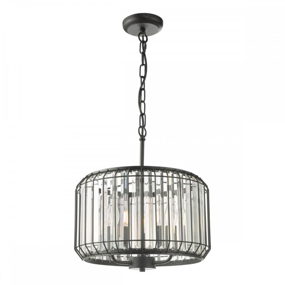 Naeva 3 Light Pendant in Satin Black Finish