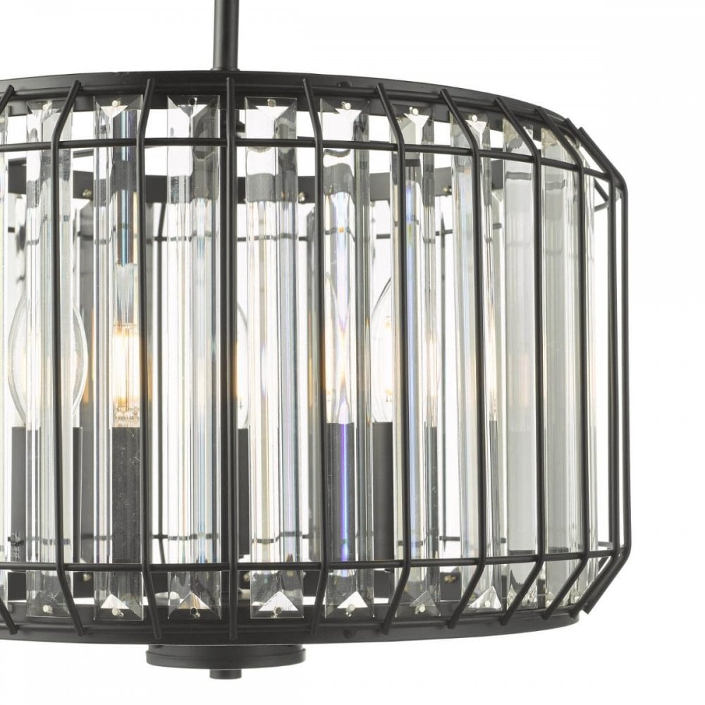 Naeva 3 Light Pendant in Satin Black Finish