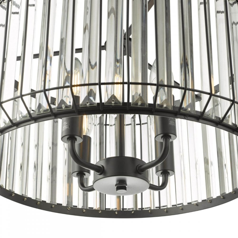 Naeva 4 Light Pendant in Satin Black Finish