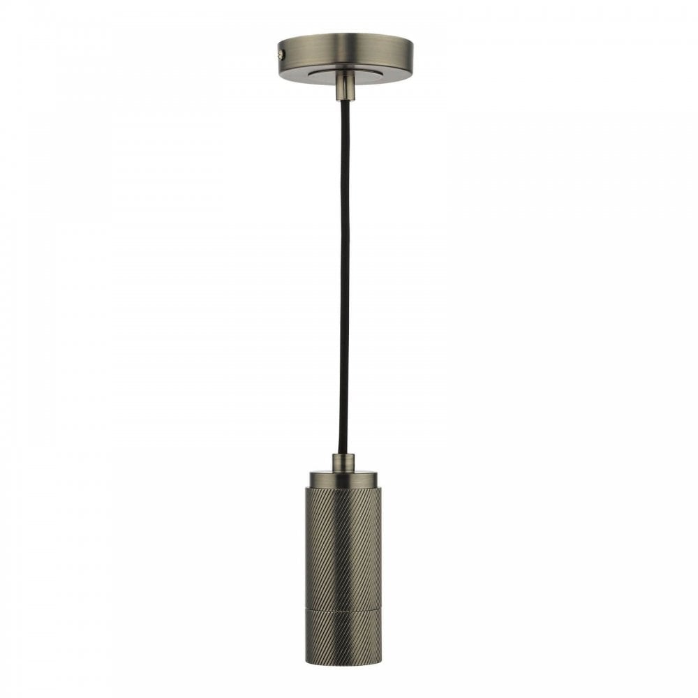 Knurled E27 Antique Chrome Suspension