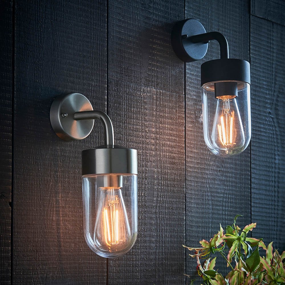 North Outdoor Wall Light in Matt Black Finish