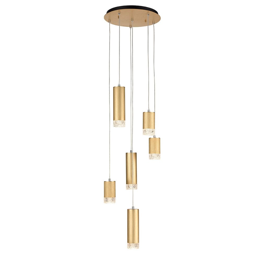 Cordelia Brushed Gold 6 Light Cluster Fitting