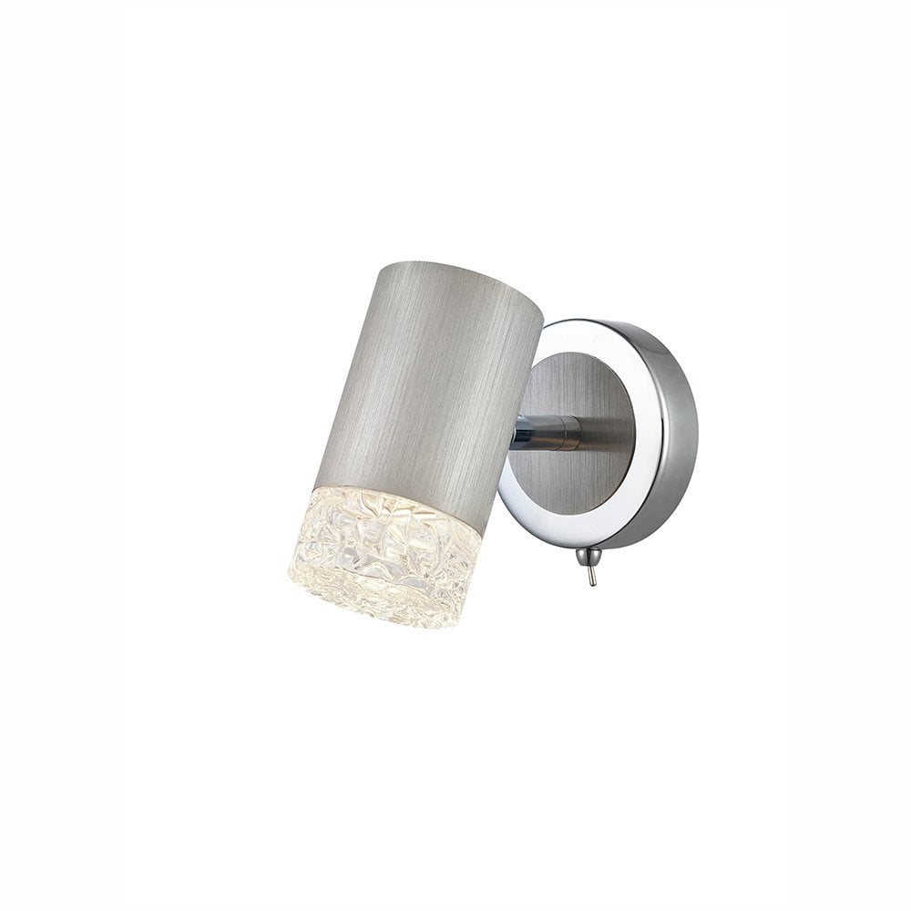 Cordelia Single Wall Light in Satin Brushed Silver
