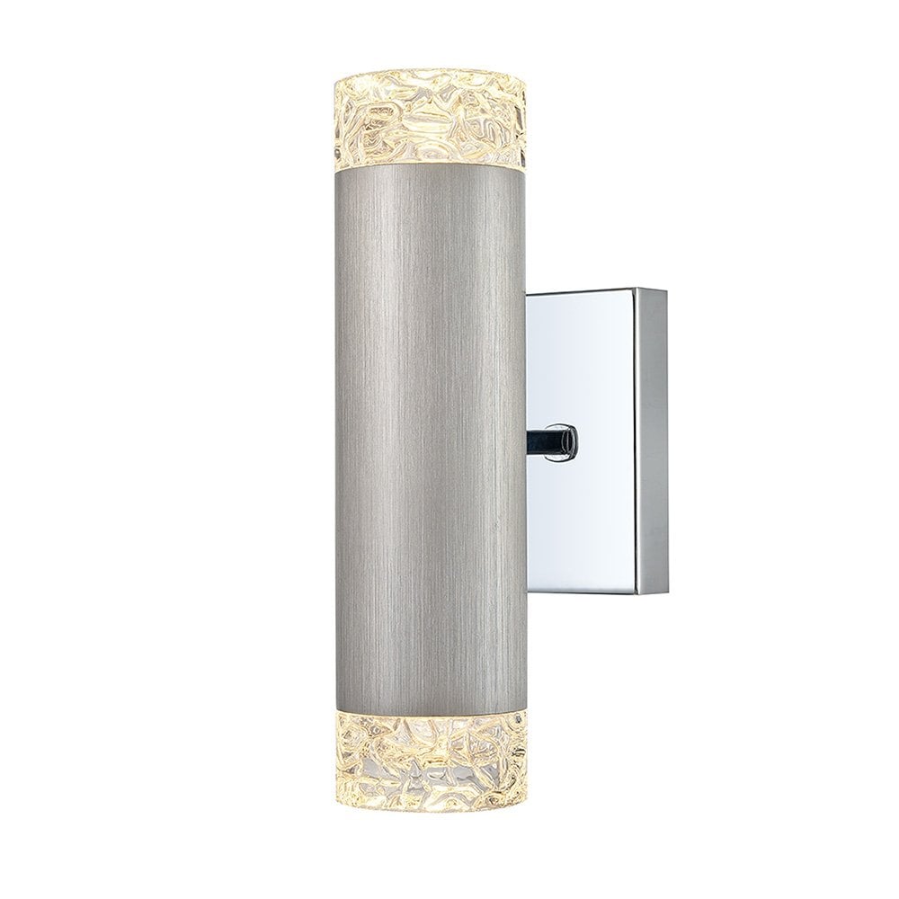 Cordelia Up and Down Wall Light in Satin Brushed Silver