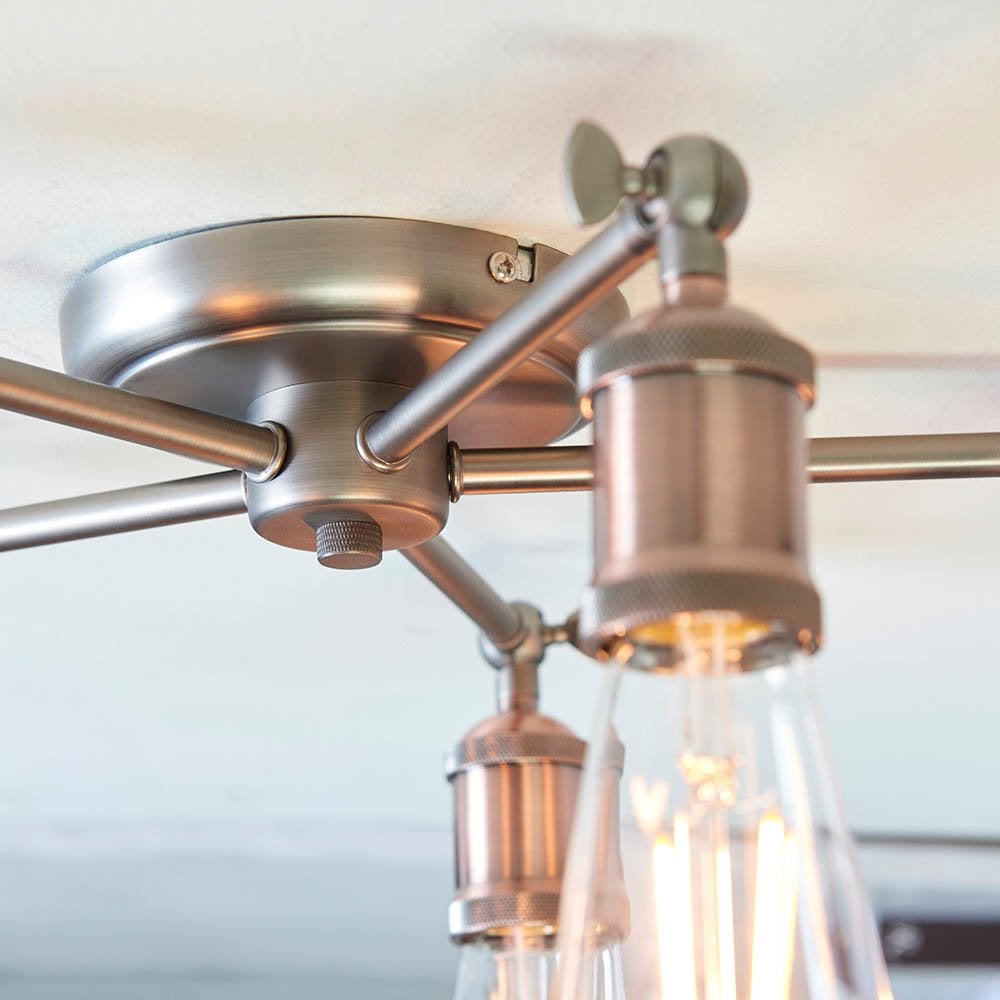 Hal 5 Light Semi Flush in Copper Finish