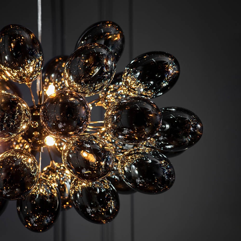 Infinity 8 Light Pendant with Electro Plated Glass Shades