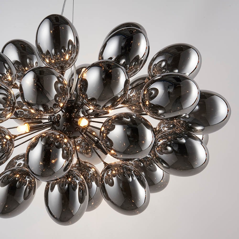 Infinity 8 Light Pendant with Electro Plated Glass Shades