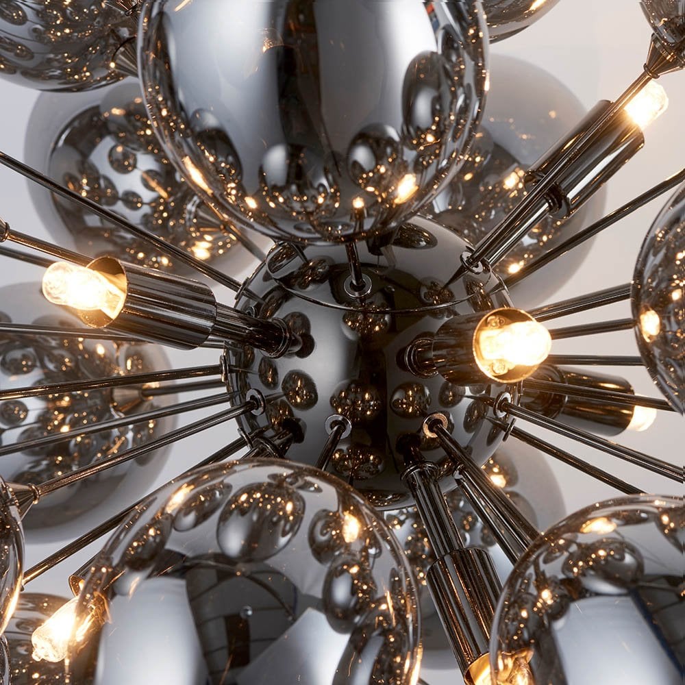Infinity 8 Light Pendant with Electro Plated Glass Shades