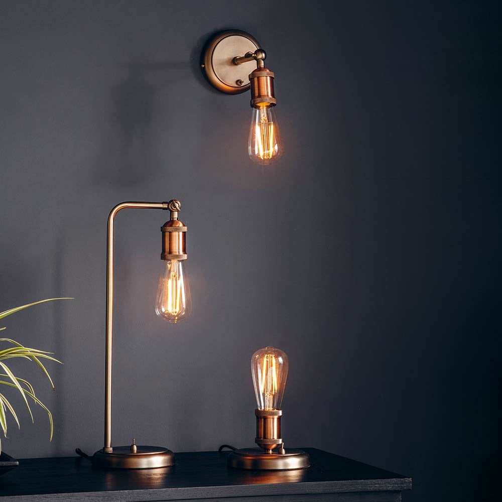 Hal Uplight Table Lamp in Copper Finish