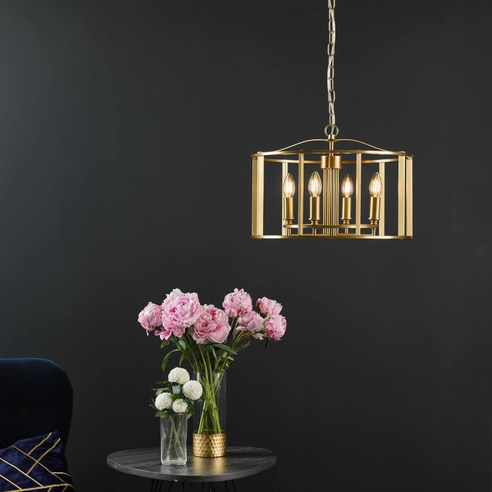 Myka 4 Light Pendant in Brushed Bronze