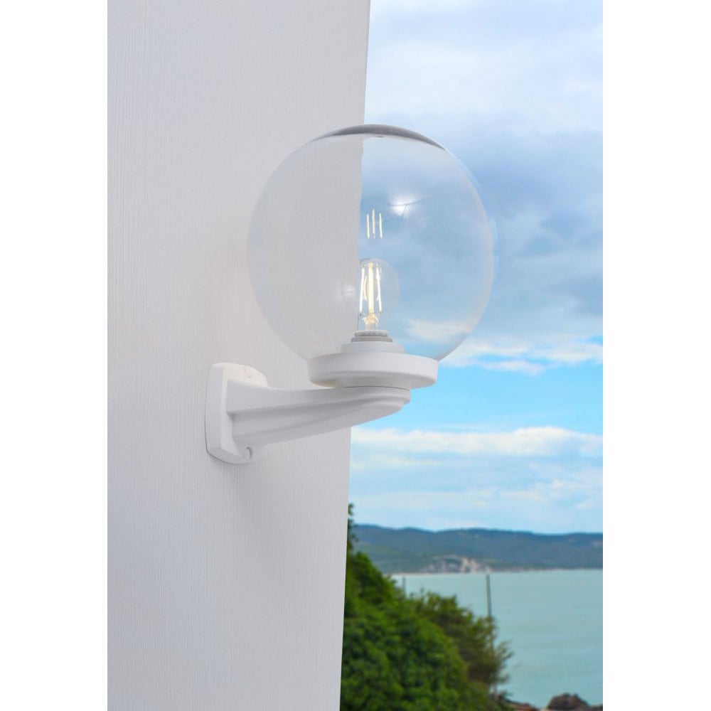 Nardo 250mm Clear Globe Wall Light in Grey