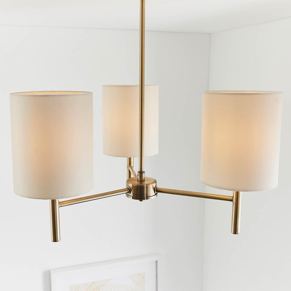 Brio3 Light Semi Flush in Antique Brass
