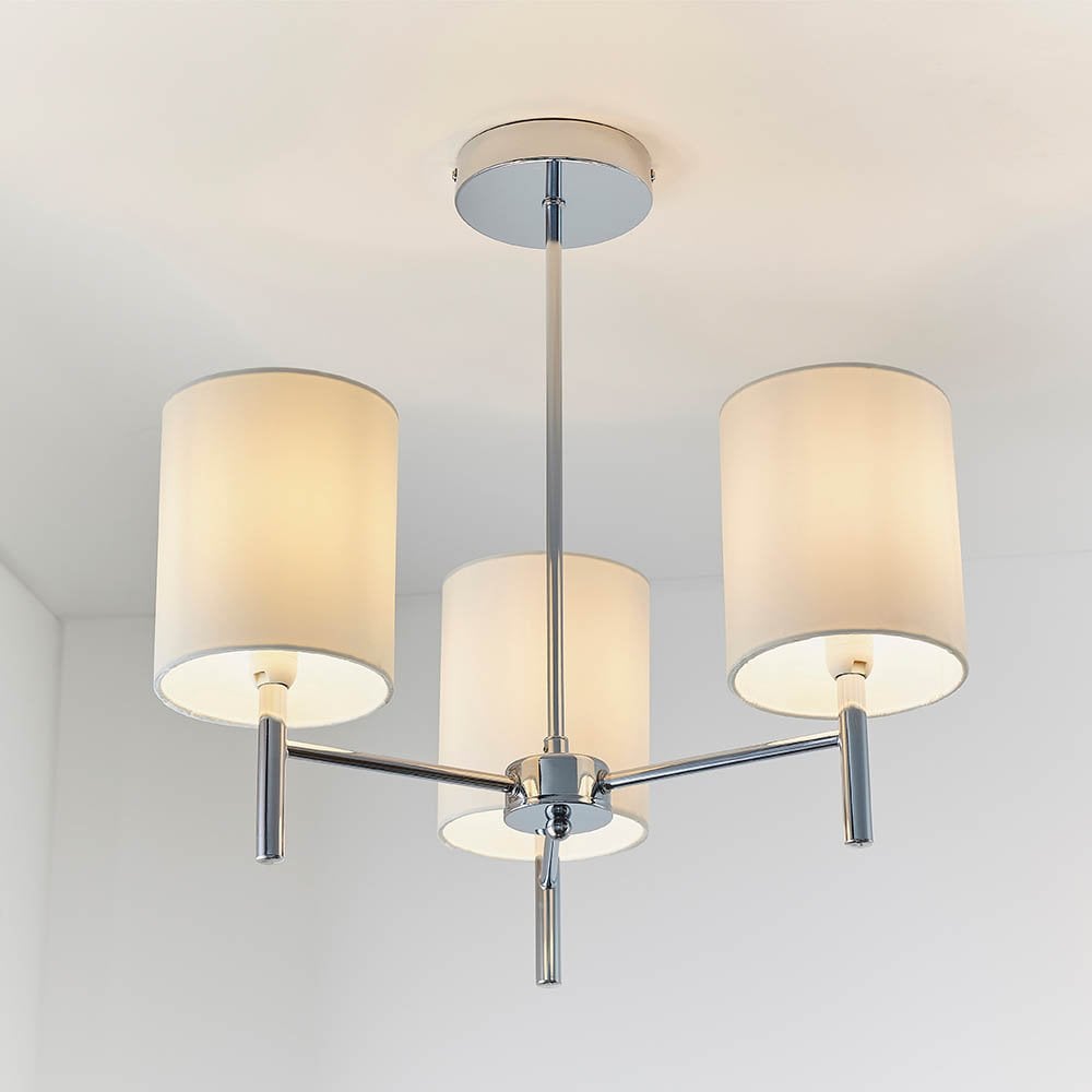 Brio3 Light Semi Flush in Polished Chrome