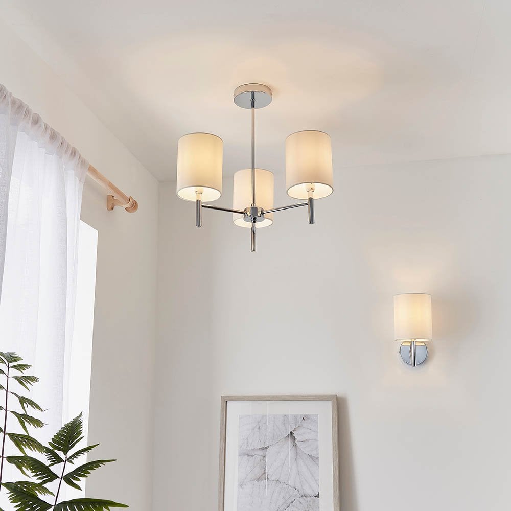 Brio3 Light Semi Flush in Polished Chrome