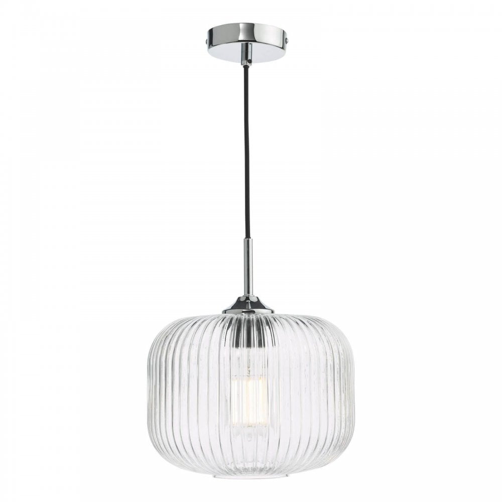 Demarius 1 Light Chrome Pendant with Clear Glass