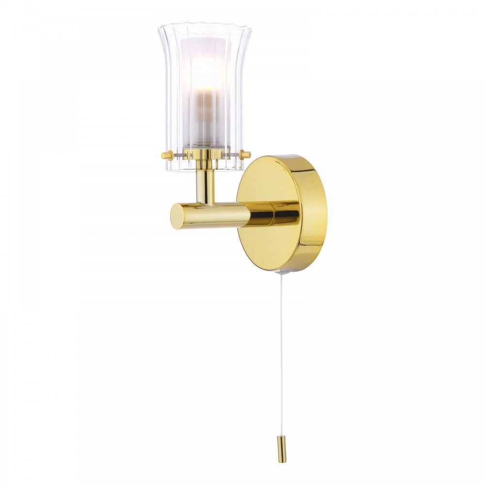 Elba 1 Light Polished Gold Bathroom Wall Light