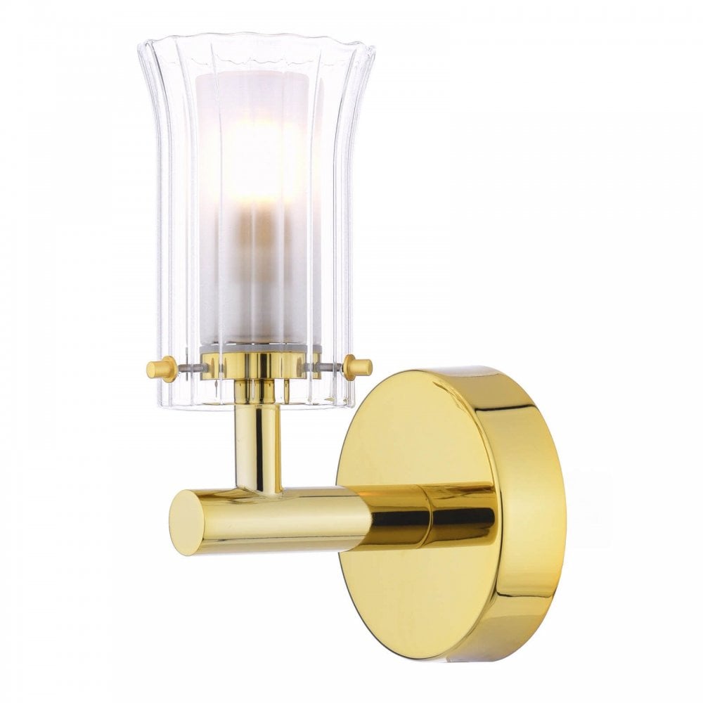 Elba 1 Light Polished Gold Bathroom Wall Light