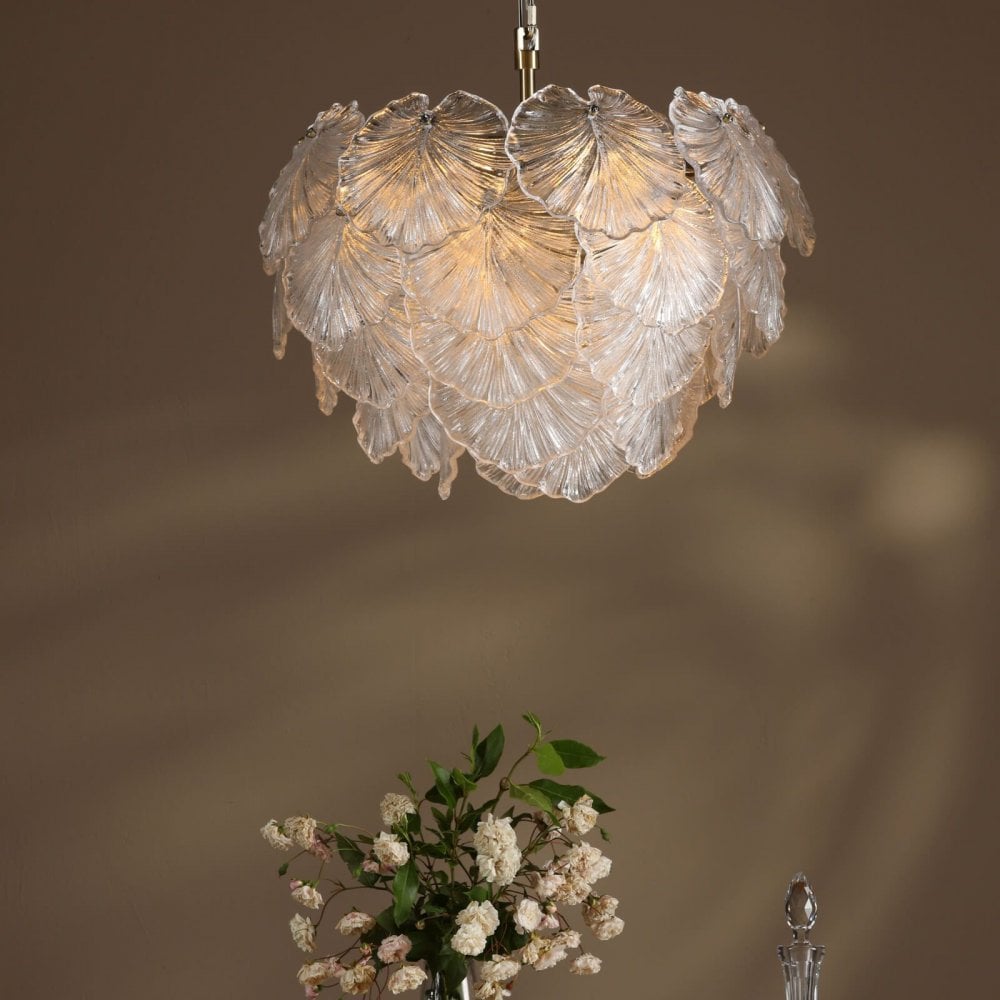 Courtney 10 Light Textured Glass Pendant