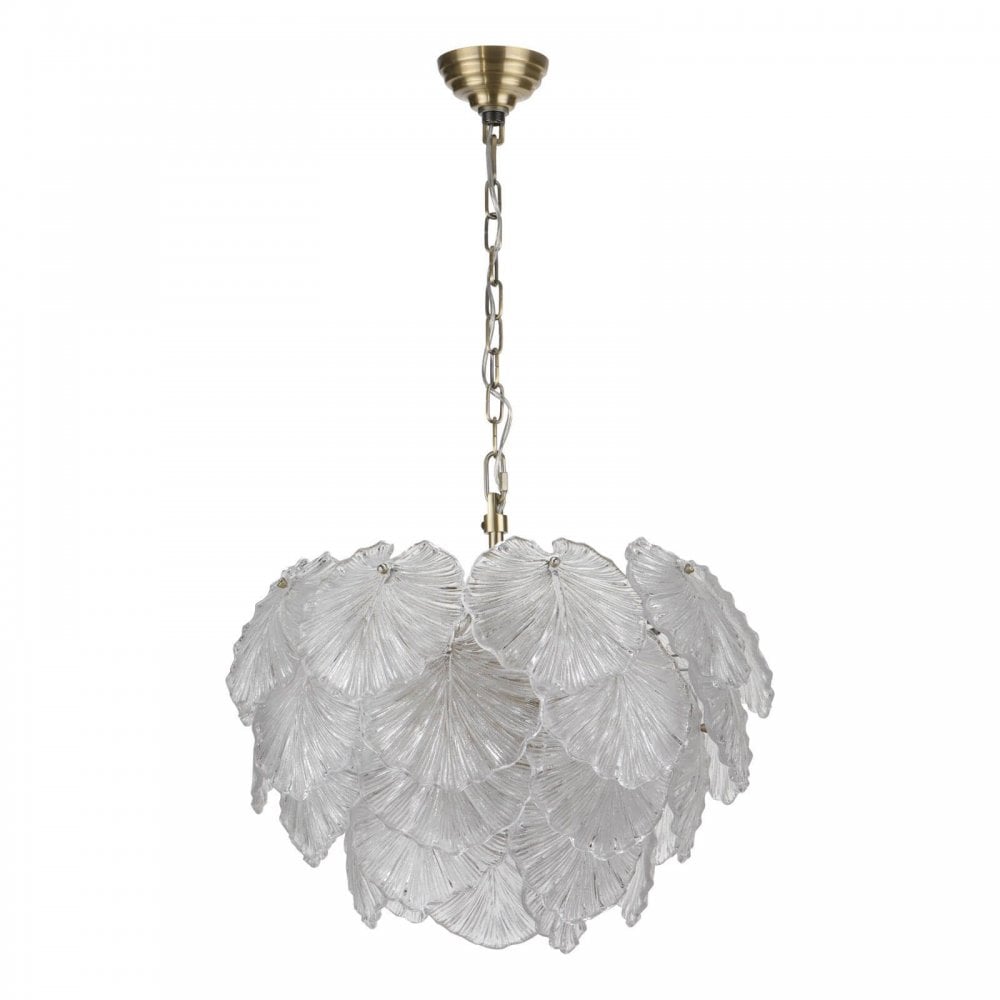 Courtney 10 Light Textured Glass Pendant