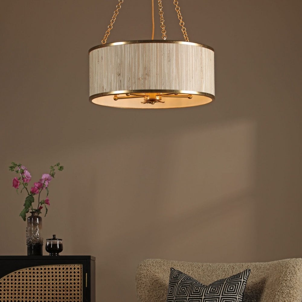 Fennella 5 Light Gold Leaf Pendant